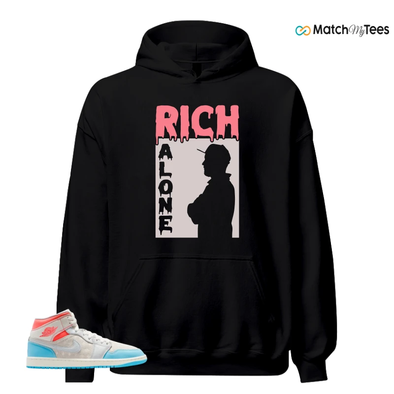 NIKE AIR JORDAN 1 MID SAIL HOT LAVA BLUE CHILL SNEAKER Matching Tees hoodie
