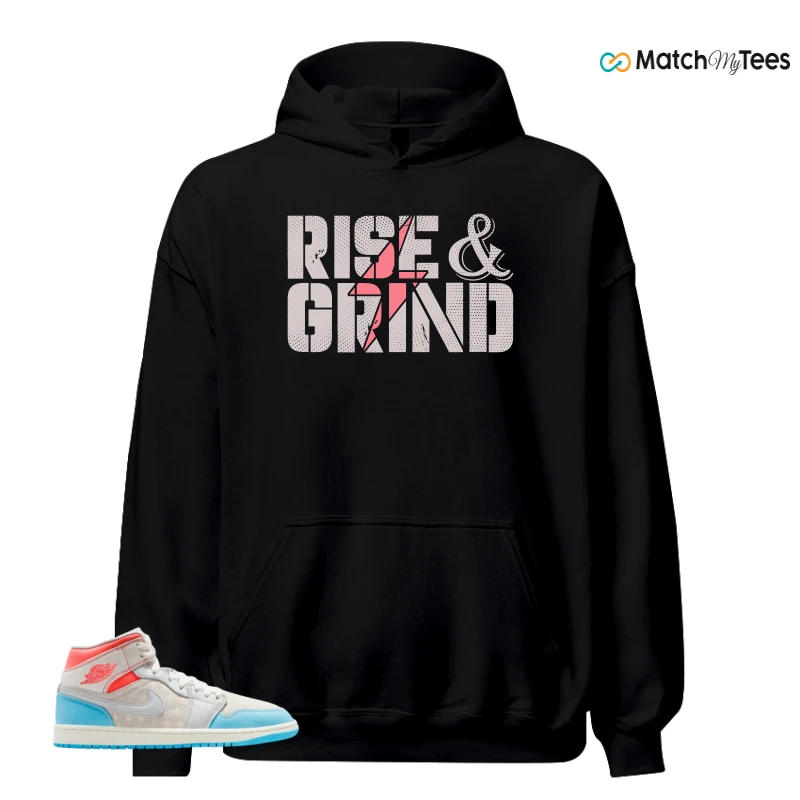 NIKE AIR JORDAN 1 MID SAIL HOT LAVA BLUE CHILL SNEAKER Matching Tees hoodie