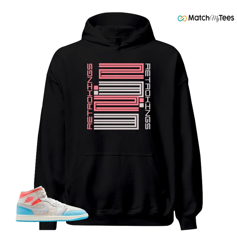 NIKE AIR JORDAN 1 MID SAIL HOT LAVA BLUE CHILL SNEAKER Matching Tees hoodie