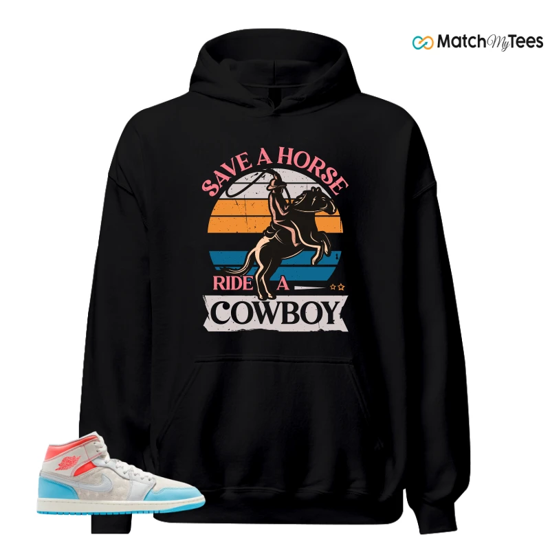 NIKE AIR JORDAN 1 MID SAIL HOT LAVA BLUE CHILL SNEAKER Matching Tees hoodie