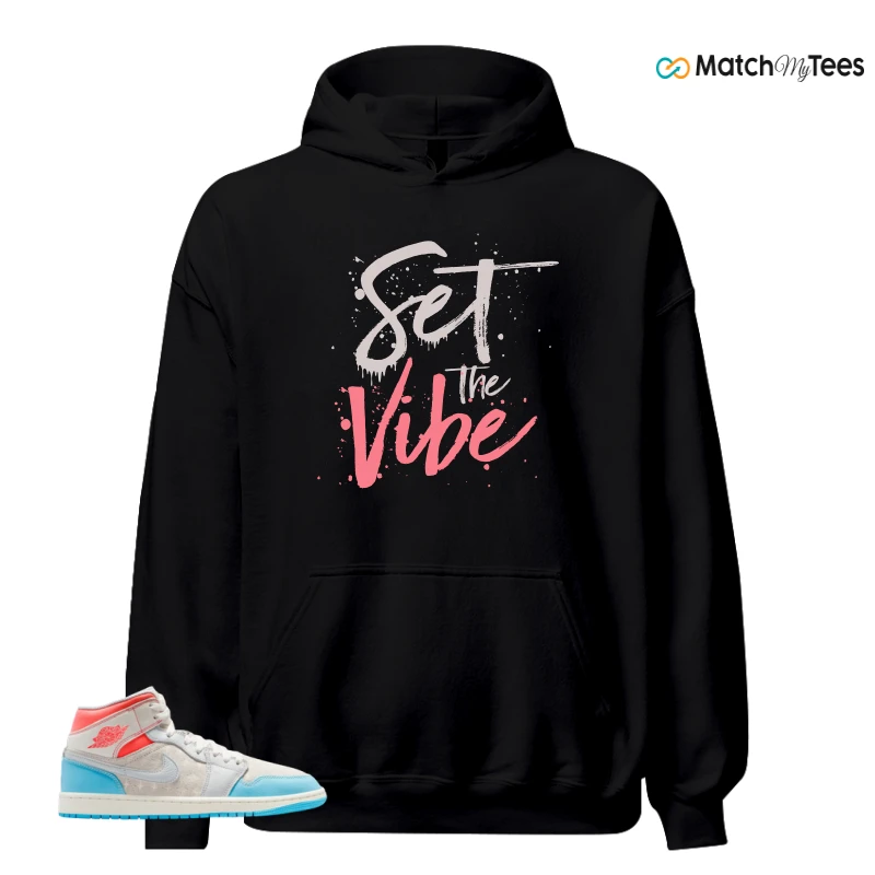 NIKE AIR JORDAN 1 MID SAIL HOT LAVA BLUE CHILL SNEAKER Matching Tees hoodie