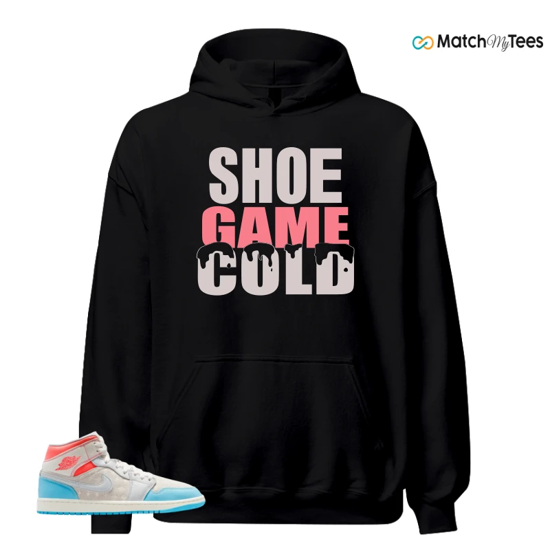 NIKE AIR JORDAN 1 MID SAIL HOT LAVA BLUE CHILL SNEAKER Matching Tees hoodie
