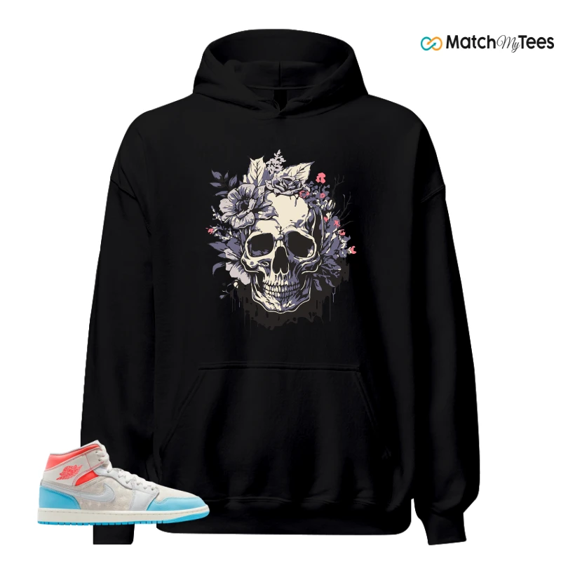 NIKE AIR JORDAN 1 MID SAIL HOT LAVA BLUE CHILL SNEAKER Matching Tees hoodie