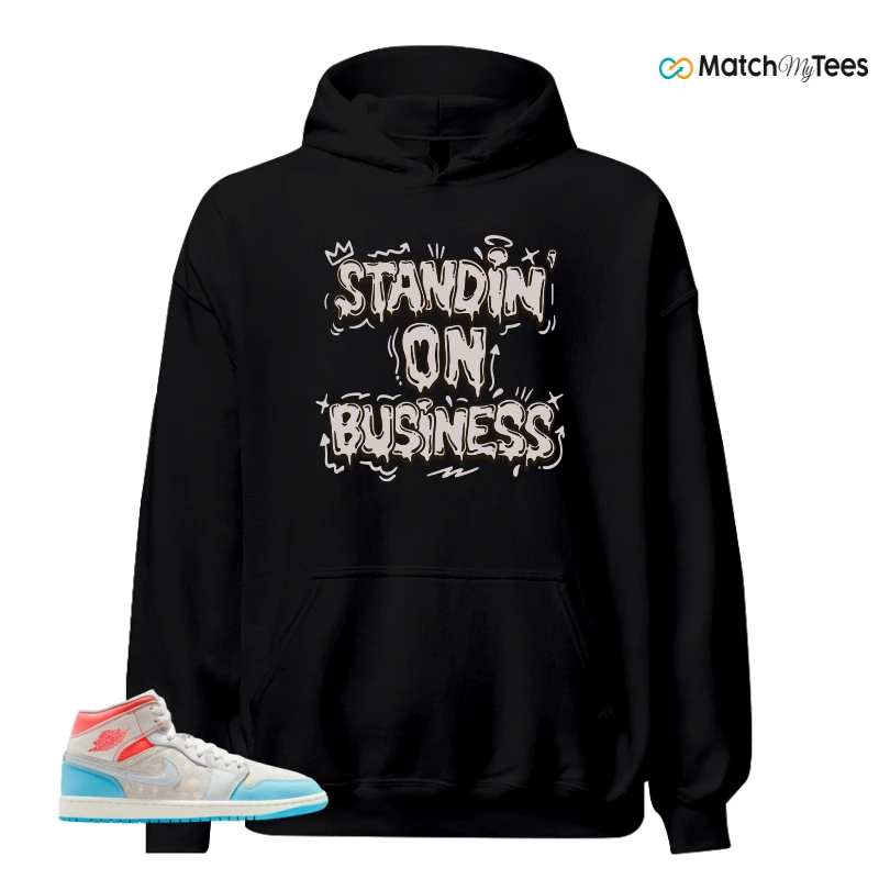 NIKE AIR JORDAN 1 MID SAIL HOT LAVA BLUE CHILL SNEAKER Matching Tees hoodie
