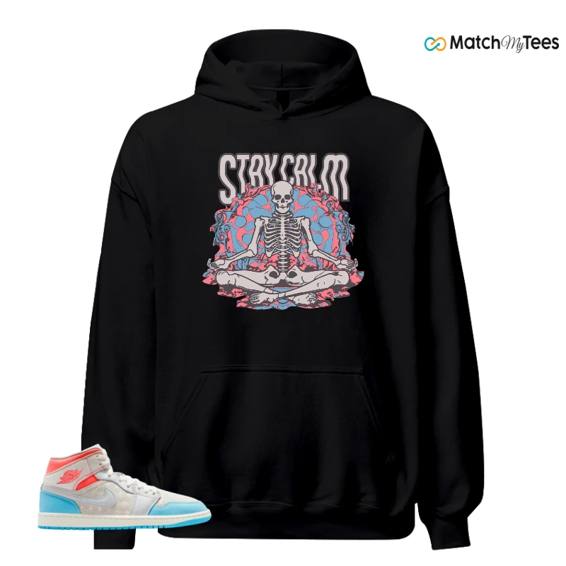 NIKE AIR JORDAN 1 MID SAIL HOT LAVA BLUE CHILL SNEAKER Matching Tees hoodie