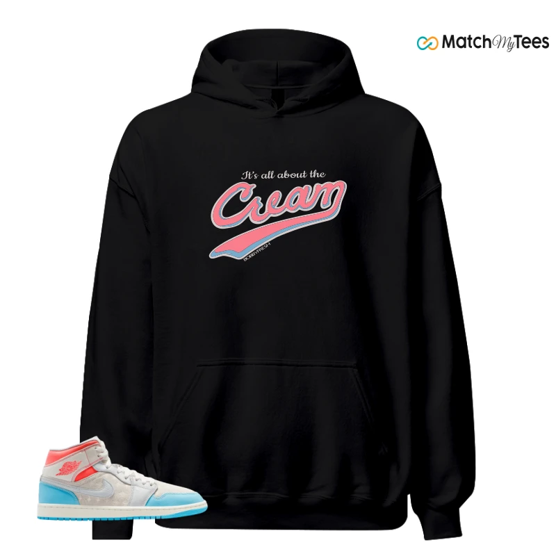 NIKE AIR JORDAN 1 MID SAIL HOT LAVA BLUE CHILL SNEAKER Matching Tees hoodie