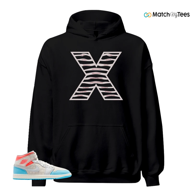 NIKE AIR JORDAN 1 MID SAIL HOT LAVA BLUE CHILL SNEAKER Matching Tees hoodie