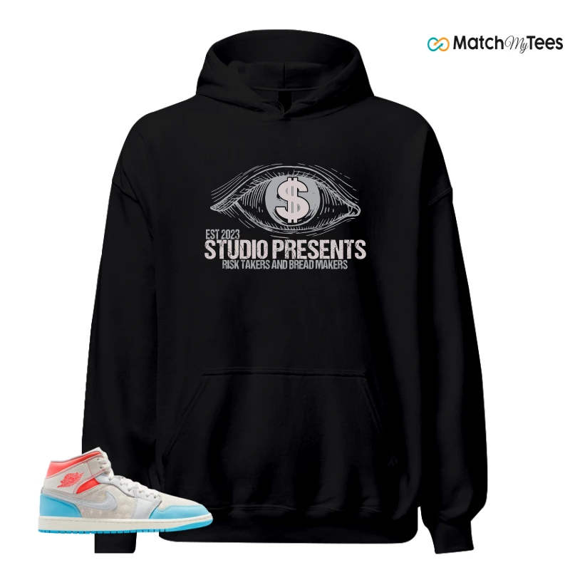 NIKE AIR JORDAN 1 MID SAIL HOT LAVA BLUE CHILL SNEAKER Matching Tees hoodie