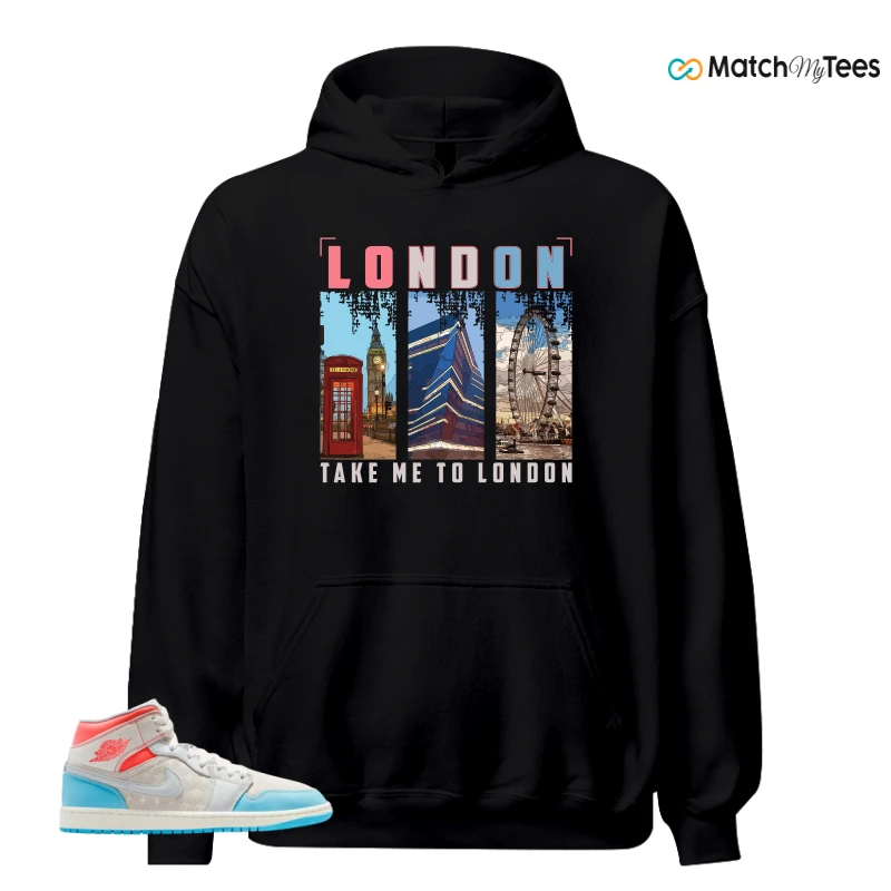 NIKE AIR JORDAN 1 MID SAIL HOT LAVA BLUE CHILL SNEAKER Matching Tees hoodie