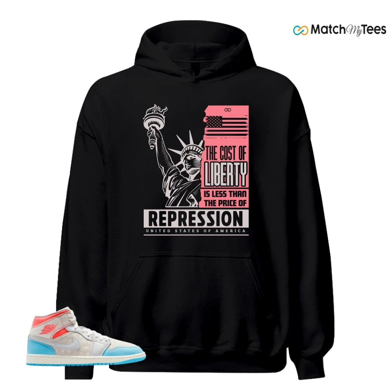 NIKE AIR JORDAN 1 MID SAIL HOT LAVA BLUE CHILL SNEAKER Matching Tees hoodie