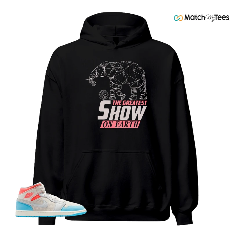 NIKE AIR JORDAN 1 MID SAIL HOT LAVA BLUE CHILL SNEAKER Matching Tees hoodie