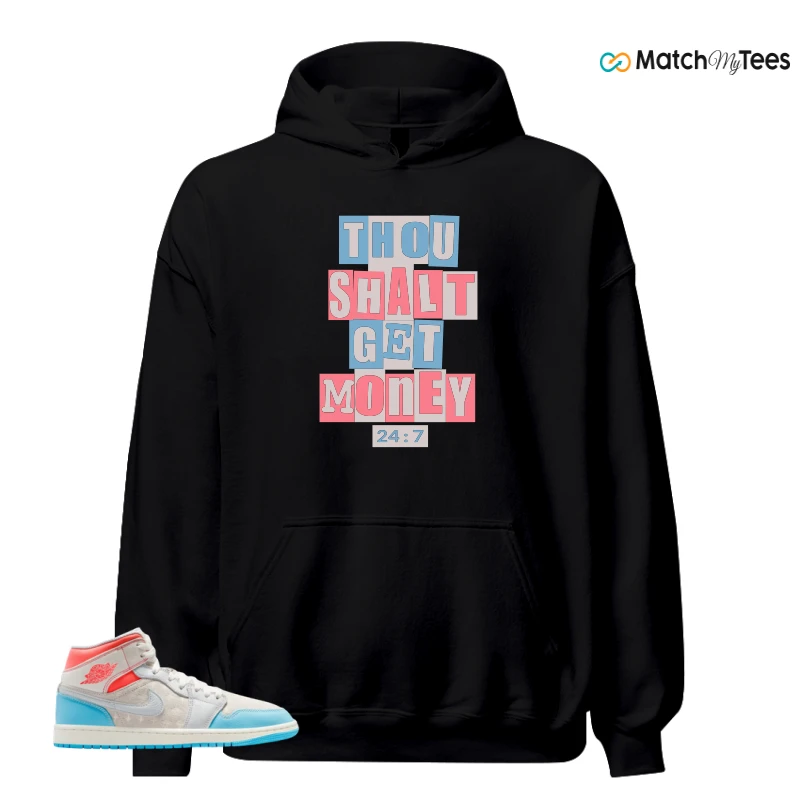 NIKE AIR JORDAN 1 MID SAIL HOT LAVA BLUE CHILL SNEAKER Matching Tees hoodie