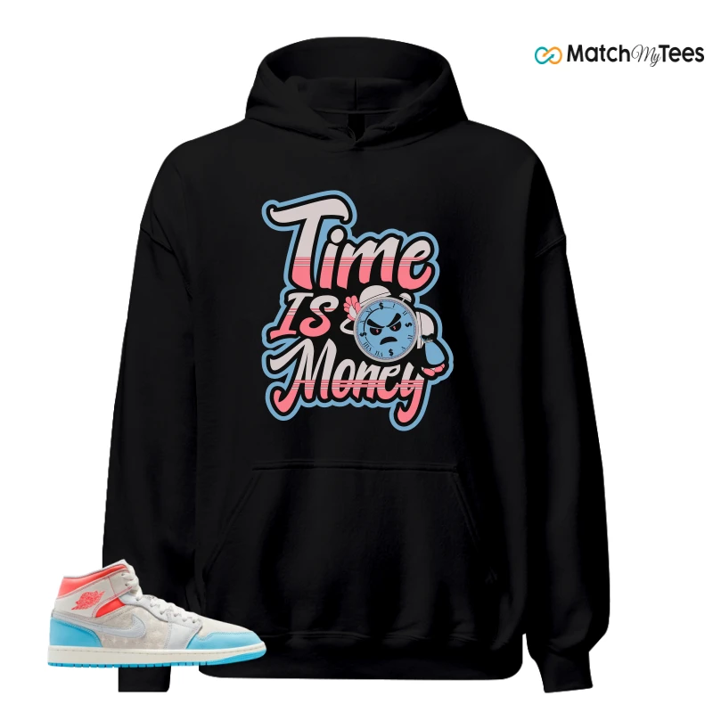 NIKE AIR JORDAN 1 MID SAIL HOT LAVA BLUE CHILL SNEAKER Matching Tees hoodie