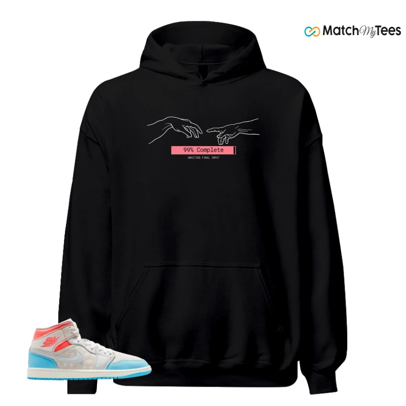 NIKE AIR JORDAN 1 MID SAIL HOT LAVA BLUE CHILL SNEAKER Matching Tees hoodie