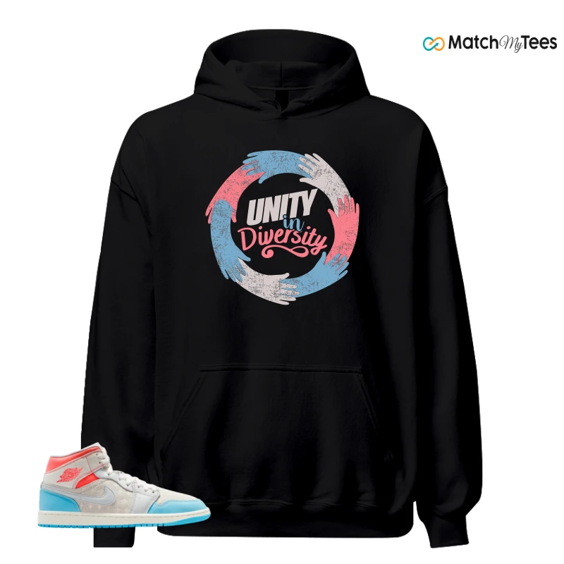 NIKE AIR JORDAN 1 MID SAIL HOT LAVA BLUE CHILL SNEAKER Matching Tees hoodie