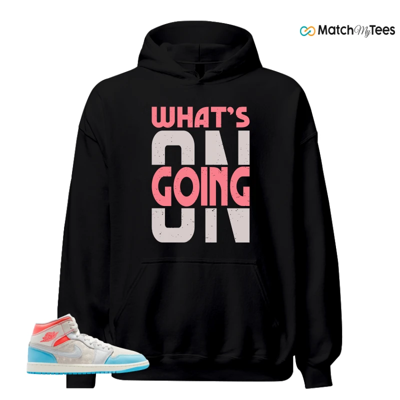 NIKE AIR JORDAN 1 MID SAIL HOT LAVA BLUE CHILL SNEAKER Matching Tees hoodie