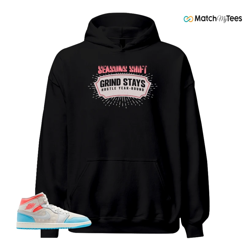 NIKE AIR JORDAN 1 MID SAIL HOT LAVA BLUE CHILL SNEAKER Matching Tees hoodie