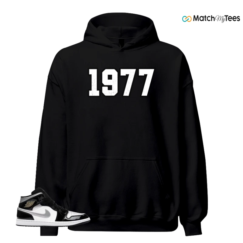NIKE AIR JORDAN 1 MID SE BLACK WHITE SNEAKER Matching Tees hoodie