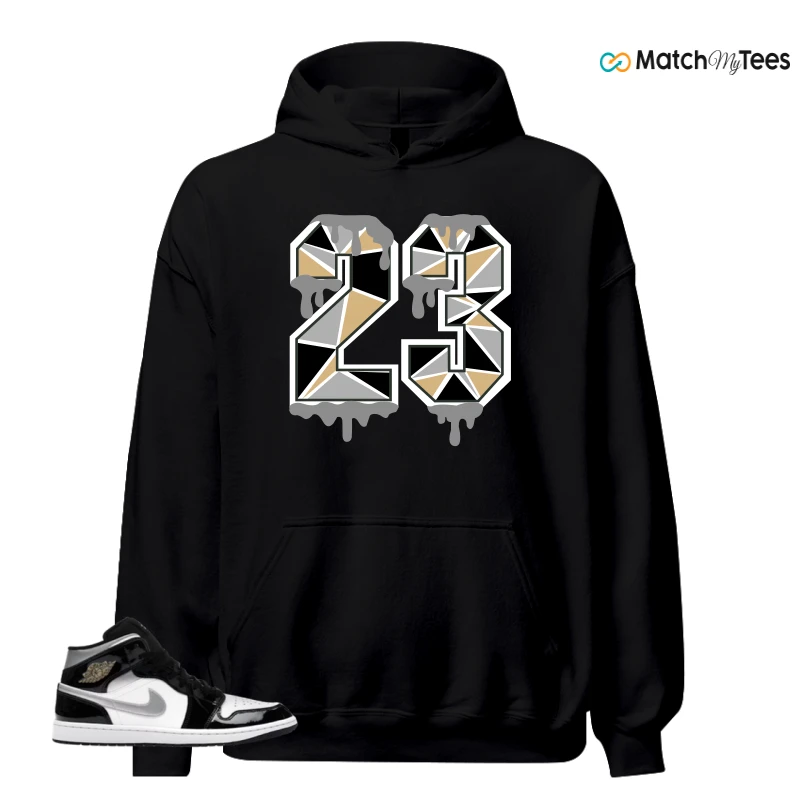 NIKE AIR JORDAN 1 MID SE BLACK WHITE SNEAKER Matching Tees hoodie