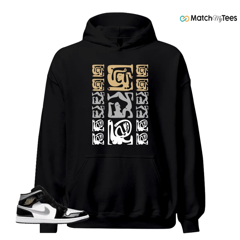 NIKE AIR JORDAN 1 MID SE BLACK WHITE SNEAKER Matching Tees hoodie