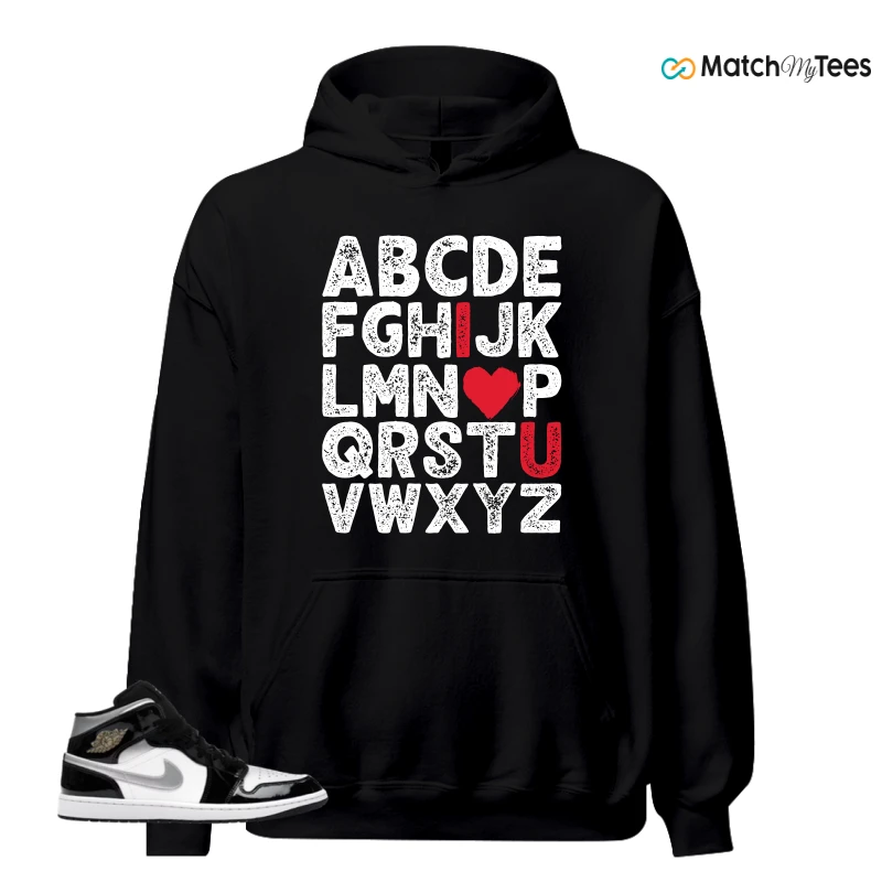 NIKE AIR JORDAN 1 MID SE BLACK WHITE SNEAKER Matching Tees hoodie
