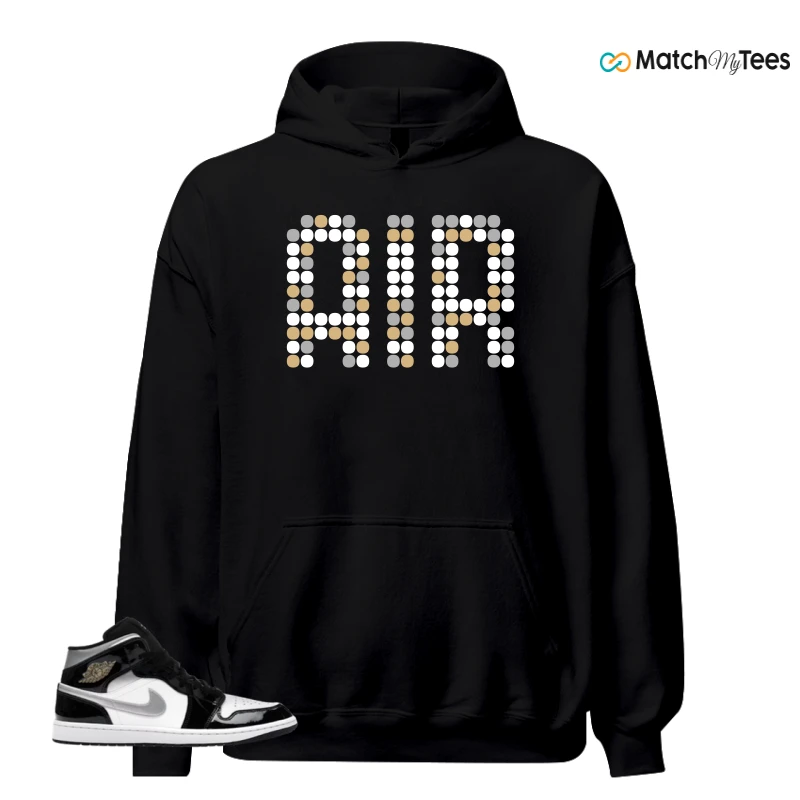 NIKE AIR JORDAN 1 MID SE BLACK WHITE SNEAKER Matching Tees hoodie