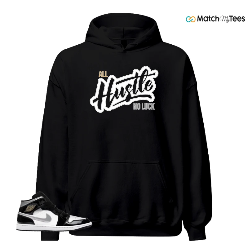 NIKE AIR JORDAN 1 MID SE BLACK WHITE SNEAKER Matching Tees hoodie