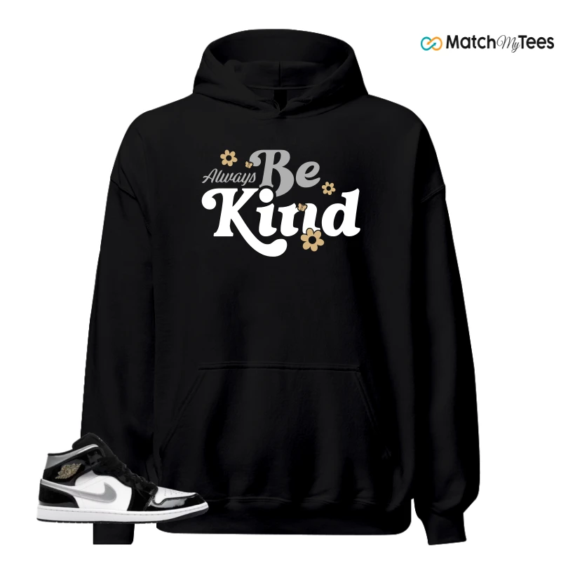 NIKE AIR JORDAN 1 MID SE BLACK WHITE SNEAKER Matching Tees hoodie