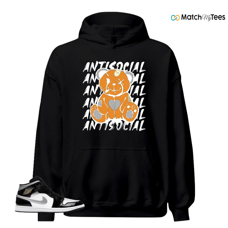 NIKE AIR JORDAN 1 MID SE BLACK WHITE SNEAKER Matching Tees hoodie