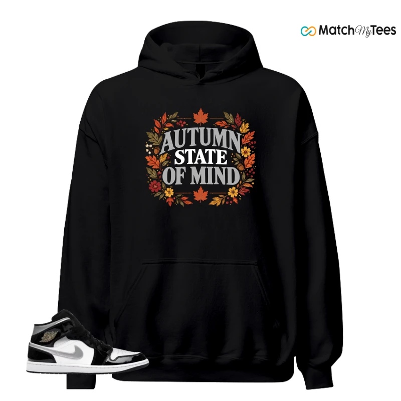 NIKE AIR JORDAN 1 MID SE BLACK WHITE SNEAKER Matching Tees hoodie