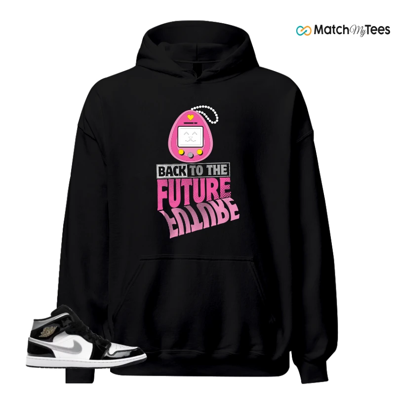NIKE AIR JORDAN 1 MID SE BLACK WHITE SNEAKER Matching Tees hoodie