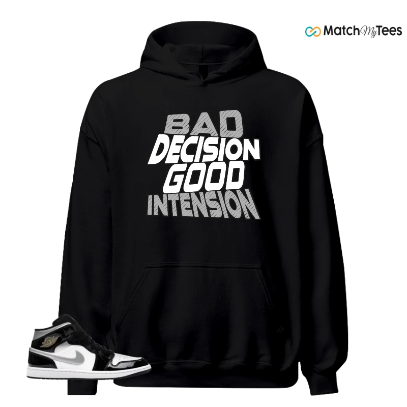 NIKE AIR JORDAN 1 MID SE BLACK WHITE SNEAKER Matching Tees hoodie