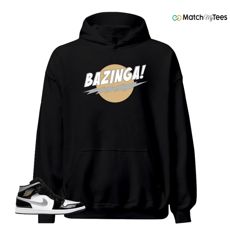 NIKE AIR JORDAN 1 MID SE BLACK WHITE SNEAKER Matching Tees hoodie