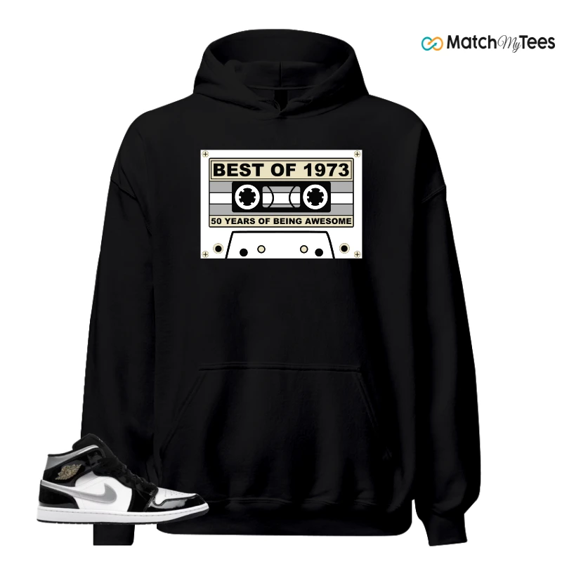 NIKE AIR JORDAN 1 MID SE BLACK WHITE SNEAKER Matching Tees hoodie