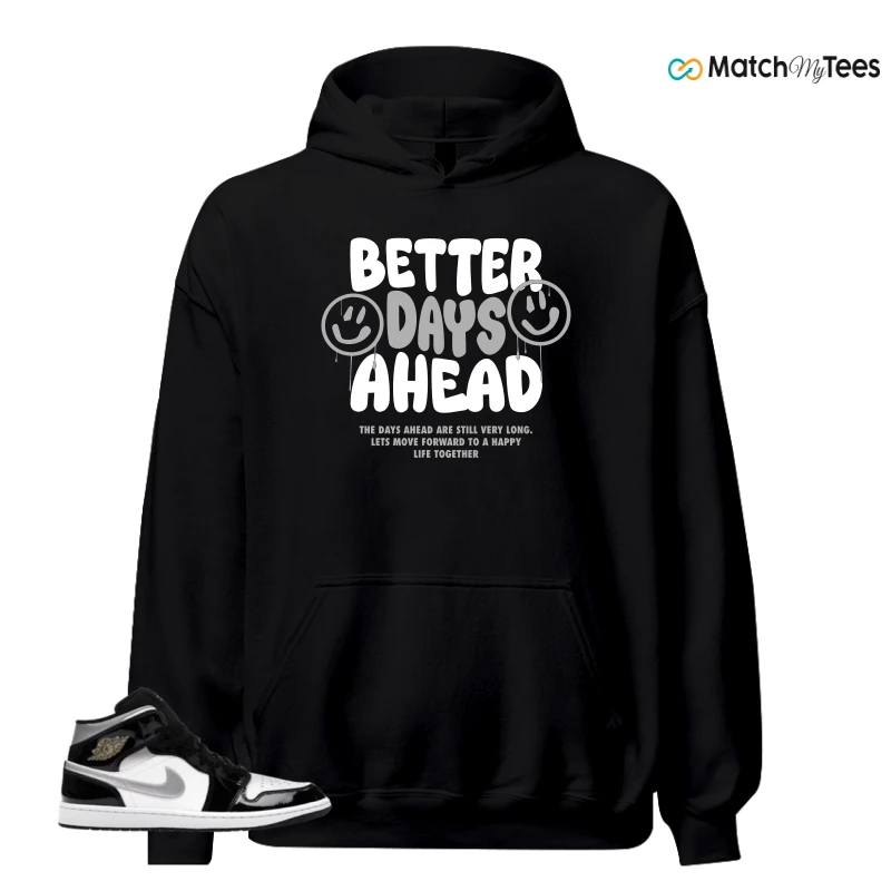 NIKE AIR JORDAN 1 MID SE BLACK WHITE SNEAKER Matching Tees hoodie