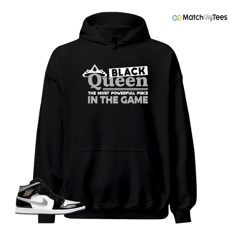 NIKE AIR JORDAN 1 MID SE BLACK WHITE SNEAKER Matching Tees hoodie