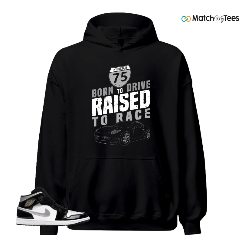 NIKE AIR JORDAN 1 MID SE BLACK WHITE SNEAKER Matching Tees hoodie