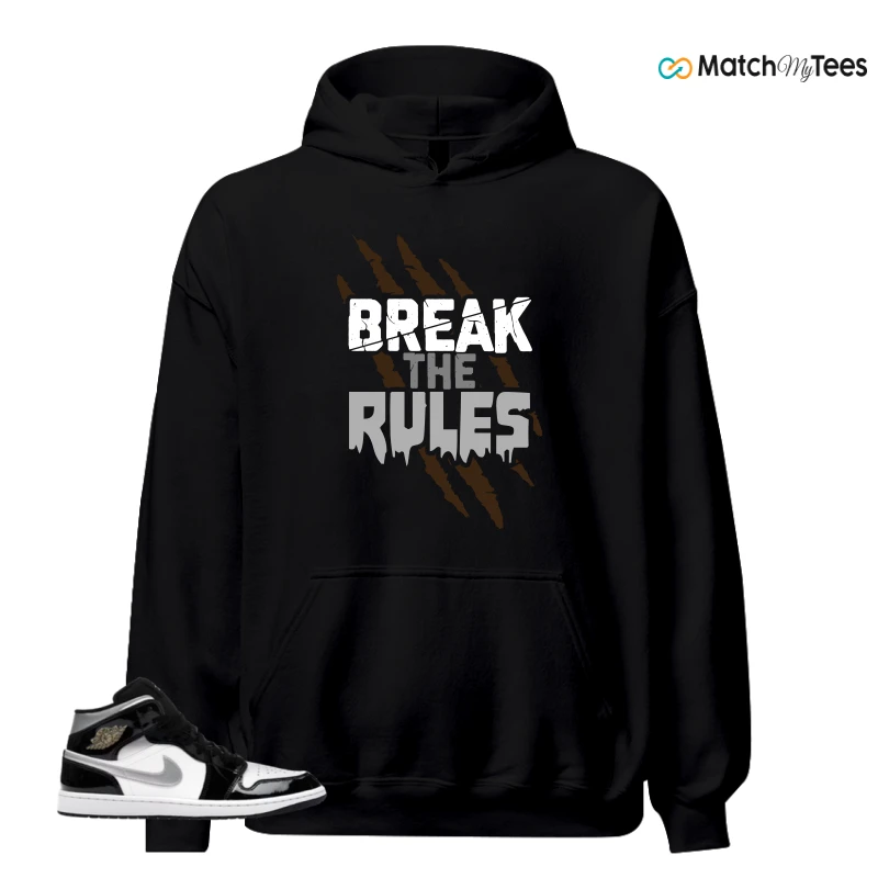 NIKE AIR JORDAN 1 MID SE BLACK WHITE SNEAKER Matching Tees hoodie