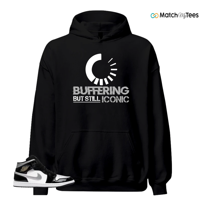 NIKE AIR JORDAN 1 MID SE BLACK WHITE SNEAKER Matching Tees hoodie
