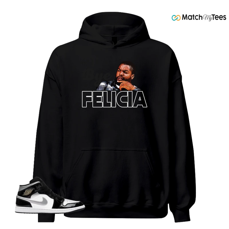 NIKE AIR JORDAN 1 MID SE BLACK WHITE SNEAKER Matching Tees hoodie