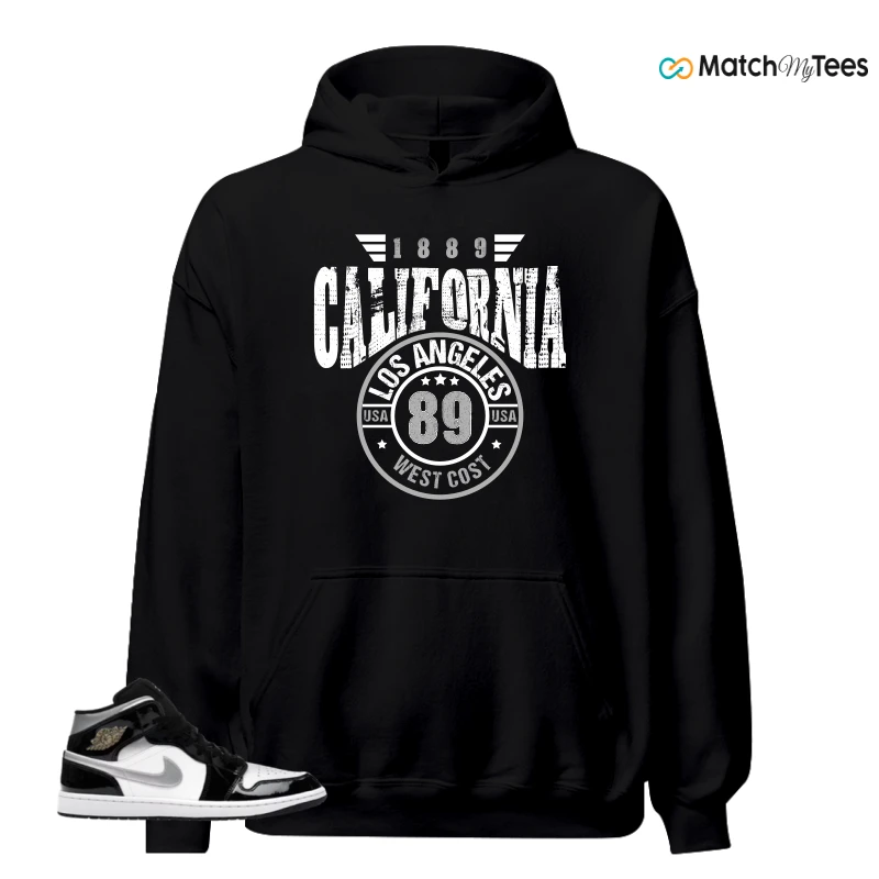 NIKE AIR JORDAN 1 MID SE BLACK WHITE SNEAKER Matching Tees hoodie