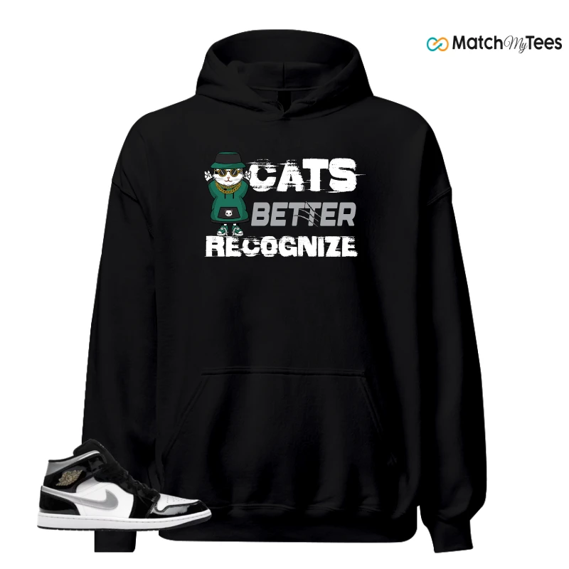 NIKE AIR JORDAN 1 MID SE BLACK WHITE SNEAKER Matching Tees hoodie