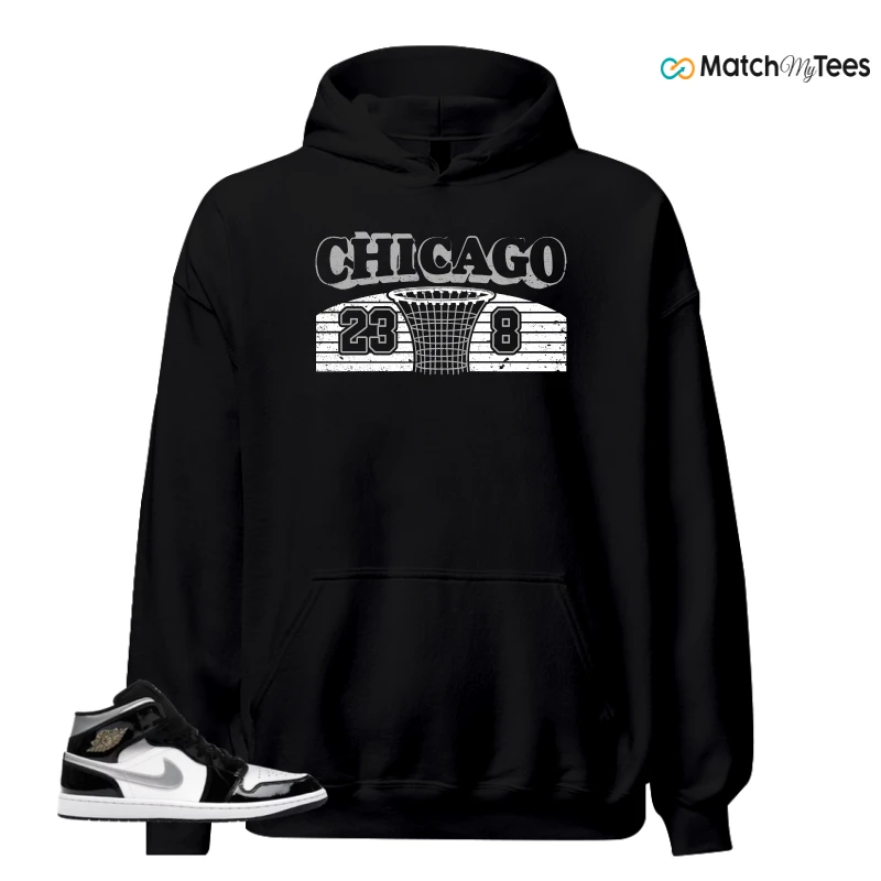 NIKE AIR JORDAN 1 MID SE BLACK WHITE SNEAKER Matching Tees hoodie