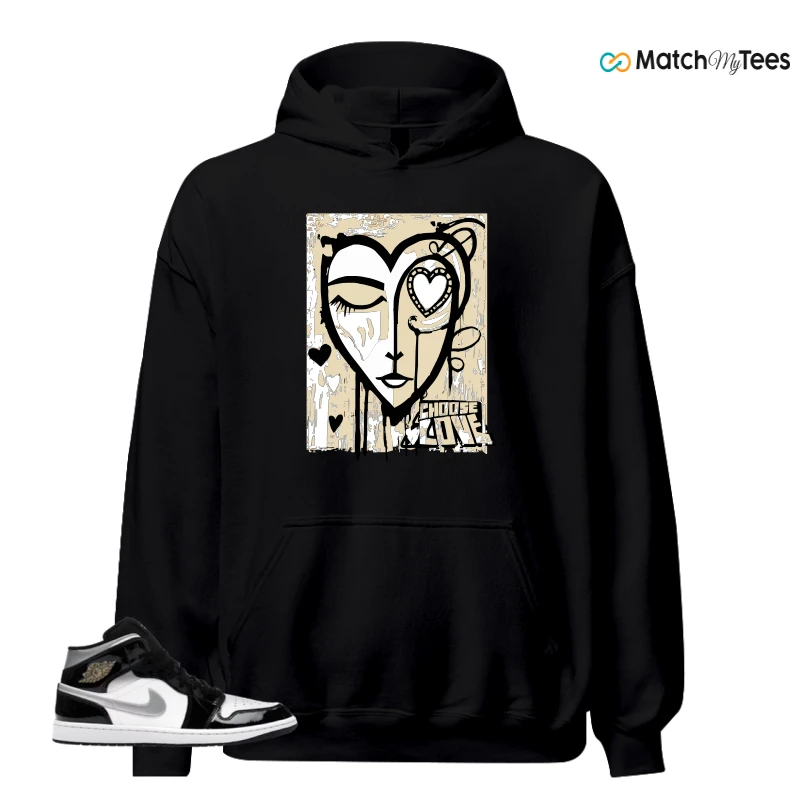 NIKE AIR JORDAN 1 MID SE BLACK WHITE SNEAKER Matching Tees hoodie