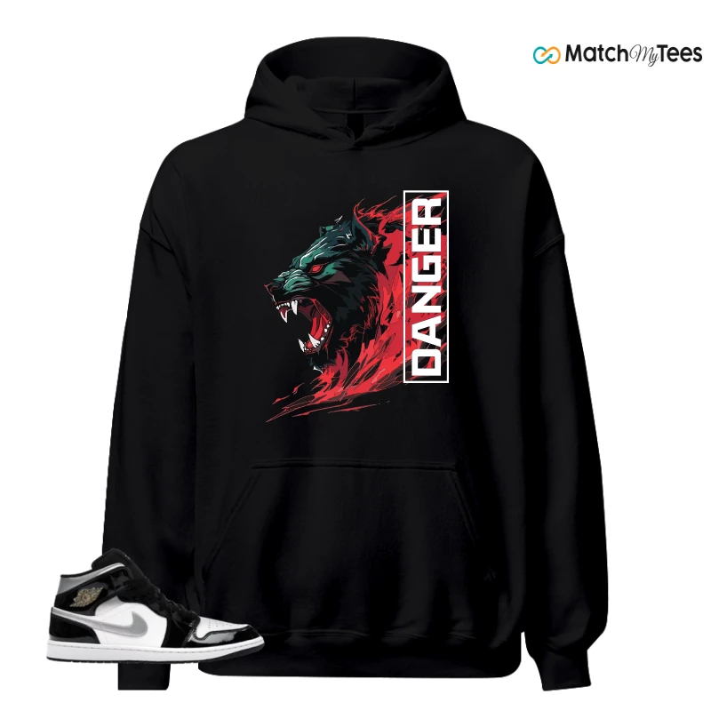 NIKE AIR JORDAN 1 MID SE BLACK WHITE SNEAKER Matching Tees hoodie