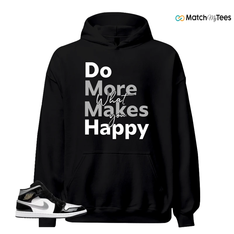 NIKE AIR JORDAN 1 MID SE BLACK WHITE SNEAKER Matching Tees hoodie