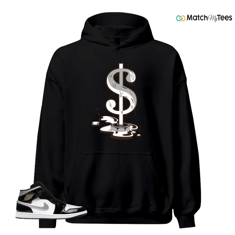 NIKE AIR JORDAN 1 MID SE BLACK WHITE SNEAKER Matching Tees hoodie
