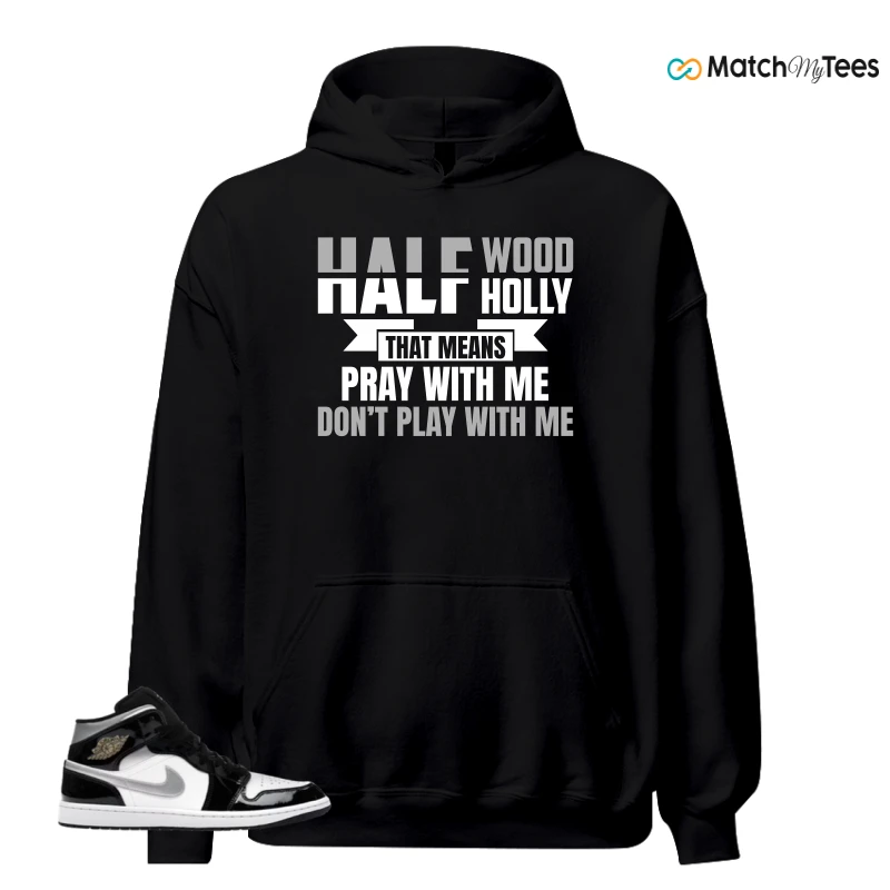 NIKE AIR JORDAN 1 MID SE BLACK WHITE SNEAKER Matching Tees hoodie