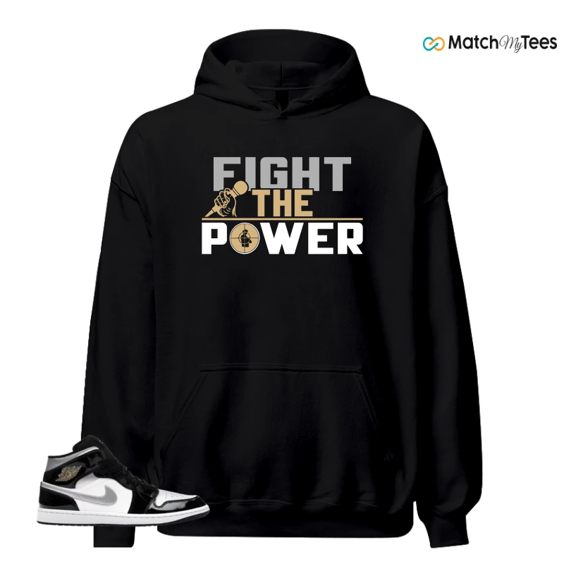 NIKE AIR JORDAN 1 MID SE BLACK WHITE SNEAKER Matching Tees hoodie