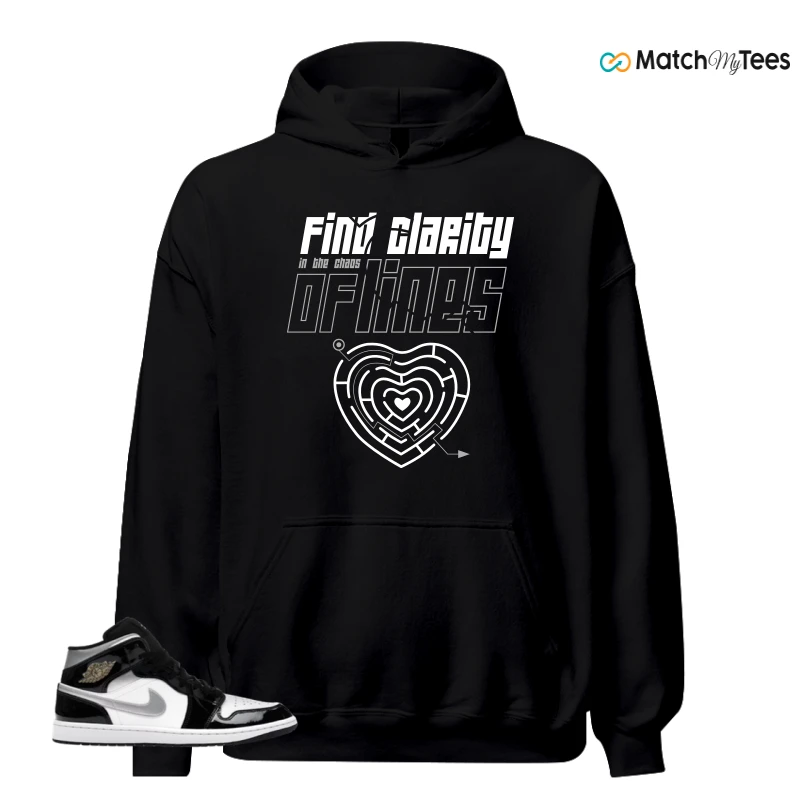 NIKE AIR JORDAN 1 MID SE BLACK WHITE SNEAKER Matching Tees hoodie